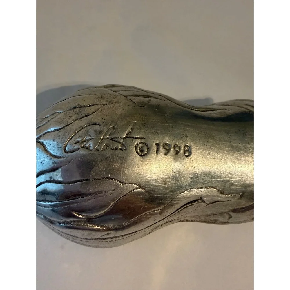 Arthur Court 1998 Elephant Handle Nut Candy Scoop Silver Aluminum Figural 7.5
